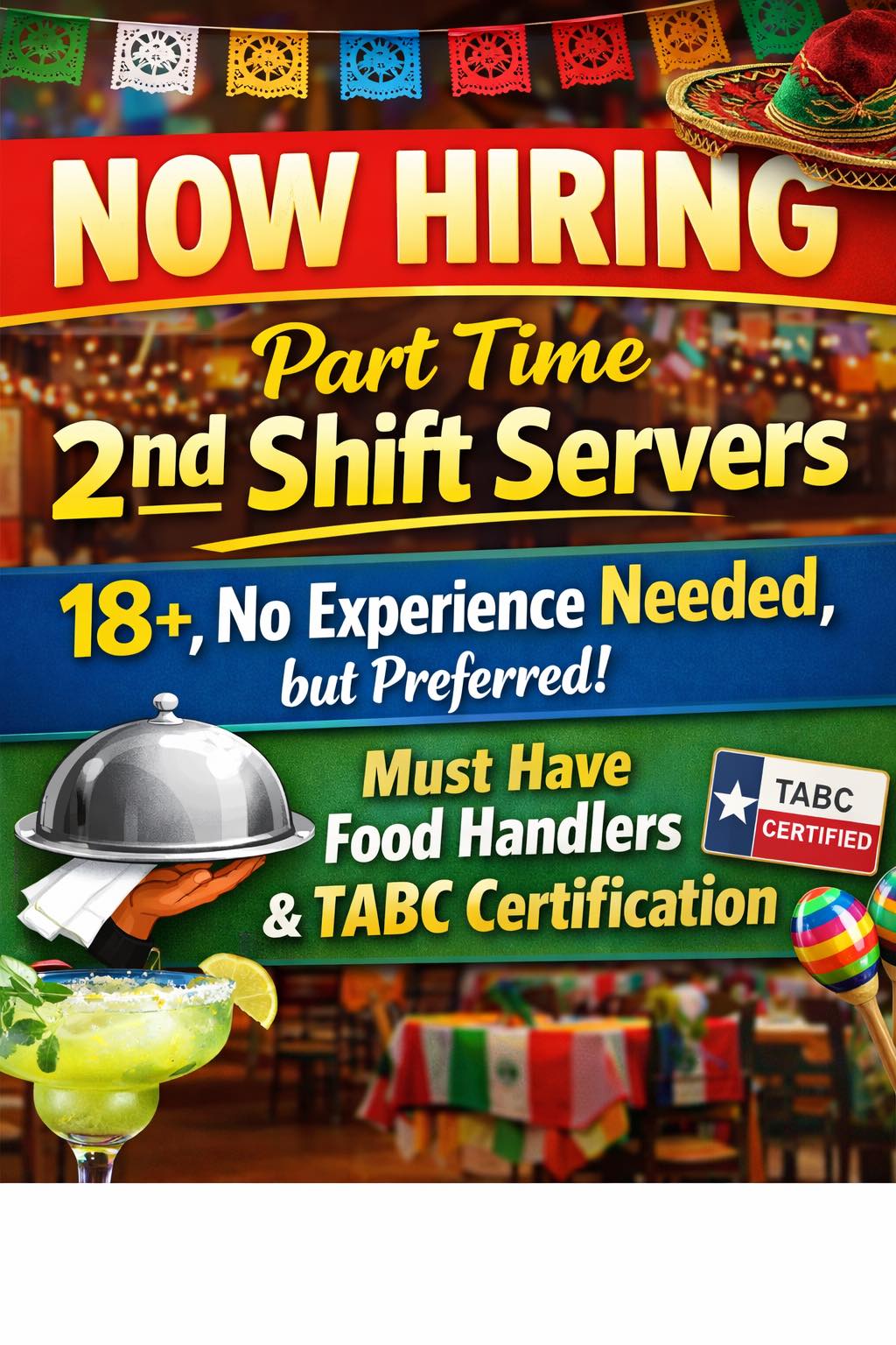 Now hiring flyer
